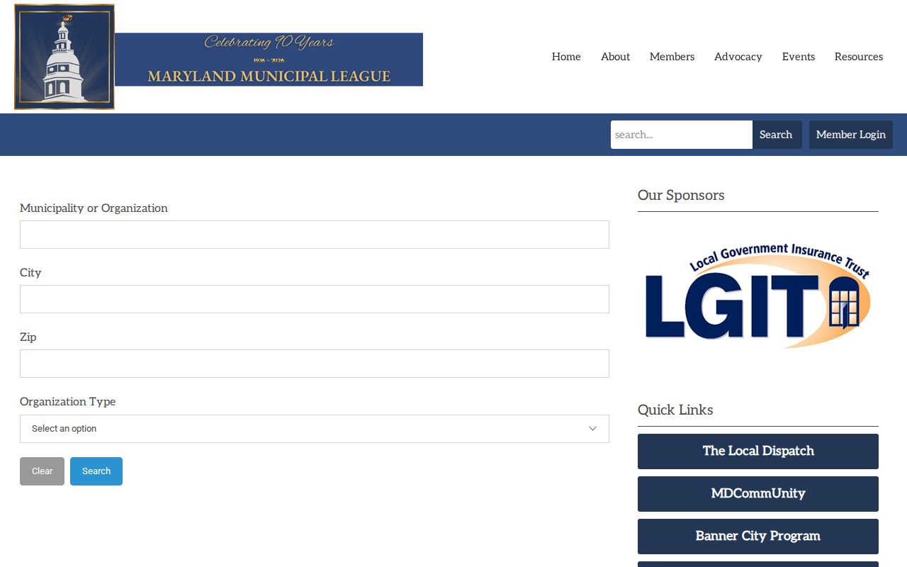 Maryland Municipal League directory of city and town phone contacts